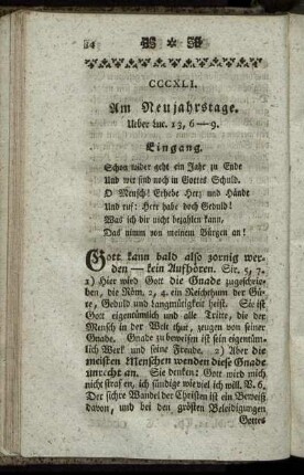 CCCXLI. Am Neujahrstage. Ueber Luc. 13, 6 - 9.
