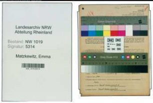 Entnazifizierung Emma Matzkewitz , geb. 29.06.1911 ()