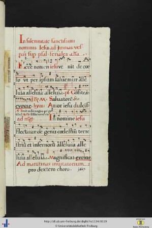 (65ar - 65dv) Nachtrag (1607): "In solemnitate sanctissimi nominis Iesu".