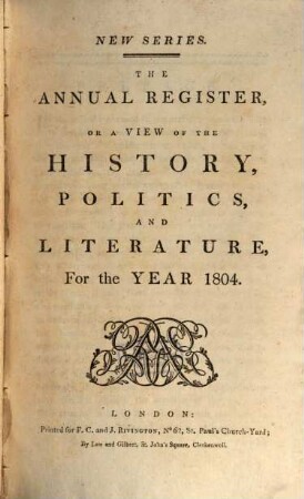 The annual register : world events .... 1804