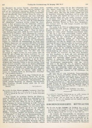 443-444 [Rezension] Dorotheus Gazaeus, Oeuvres spirituelles