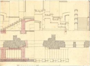 Gärtner, Friedrich von; München; Wittelsbacherpalast - Freitreppe (Werkplan)