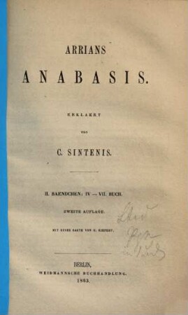 Arrians Anabasis. 2, IV. - VII. Buch