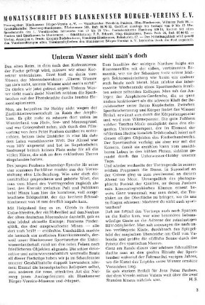 Unterm Wasser sieht man's doch