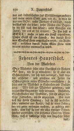Zehentes Hauptstück. Von der Wahrheit.