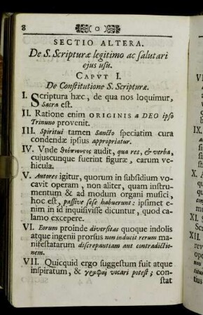 Caput I. De Constitutione S. Scripturæ.