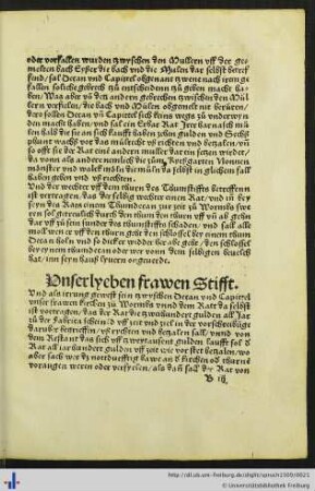 Unser lyeben frawen Stifft.