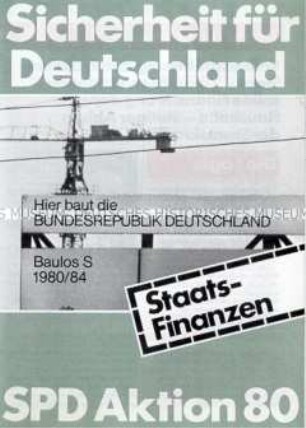 Propagandaschrift der SPD zur Bundestagswahl 1980 zum Thema Finanzen