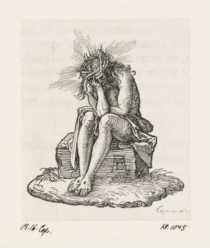 Schmerzensmann, aus: Henry Cole, "The Passion of our Lord Jesus Christ", pourtrayed by Albert Durer, London 1844