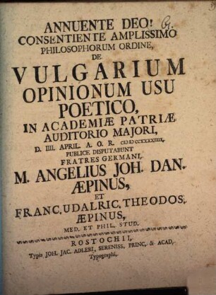 De vulgarium opinionum usu poetico