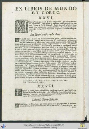 Ex libris de Mundo et Coelo.