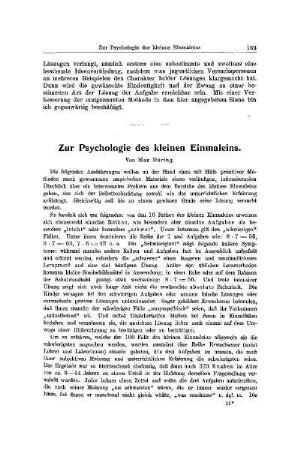 Zur Psychologie des kleinen Einmaleins