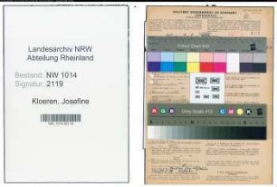 Entnazifizierung Josefine Kloeren , geb. 21.10.1904 ()