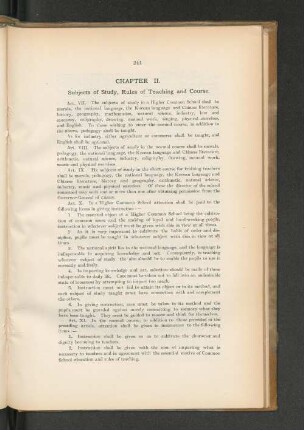 CHAPTER II. Subjects of Study, Rules of Teaching and Course.
