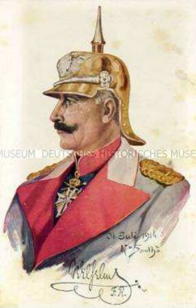 Wilhelm II. in Generalsuniform und goldenem Helm
