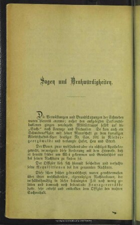 Sagen und Denkwürdigkeiten