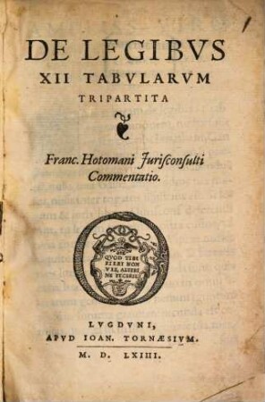 De legibus XII Tabularum tripartita ... Commentatio