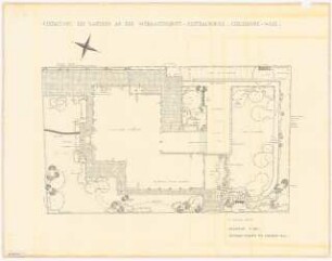 Garten an der Werkluftschutz Zentralschule Zehlendorf-West, Berlin-Zehlendorf: Lageplan mit Gartenplan 1:100