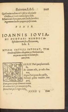 Ioannis Ioviani Pontani Hendecasyllaborum, seu Baiarum ...