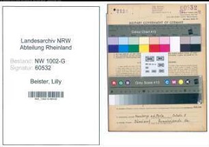 Entnazifizierung Lilly Beister, geb. 29.06.1904 (Schneiderin)