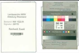 Entnazifizierung Ewald Reinhardt , geb. 02.07.1889 (Haspelmeister)