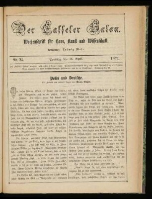 Jahrgang 1., Nr. 24. (16. April 1871)