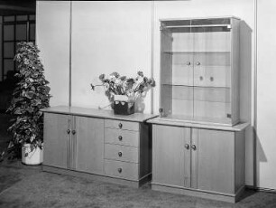 Vitrinenschrank mit Anrichte