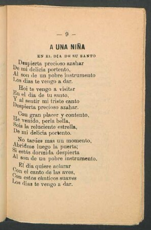 A una niña en el día de su santo