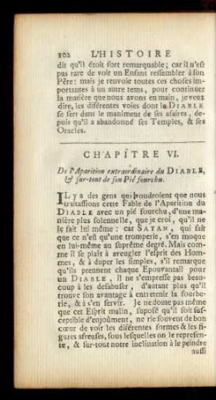 Chapitre VI. De l'Aparition extraordinaire du DIABLE, & sur-tout de son Pié fourchu