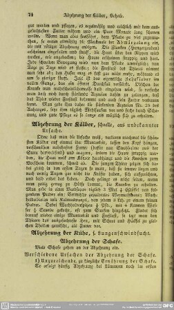 Abzehrung der Kälber