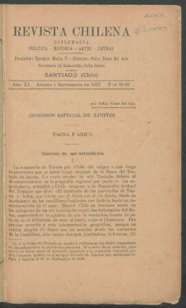Tacna y Arica - comisión especial de limites