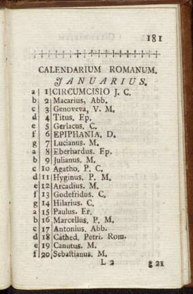 Calendarium Romanum.