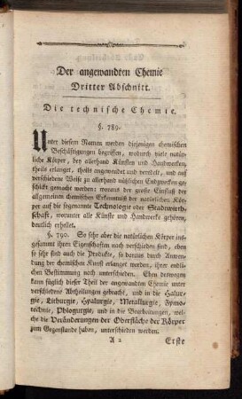 Der angewandten Chemie Dritter Abschnitt. Die technische Chemie.