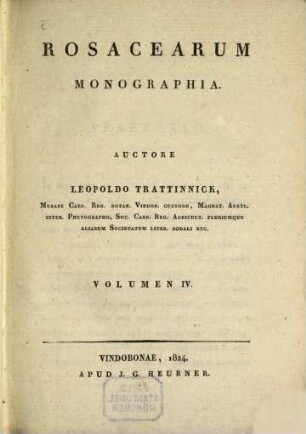 Rosacearum monographia. 4, Continens familiae rosacearum genera: potentillam, lehmanniam, sibbaldiam comarum, spallanzianam et agrimoniam