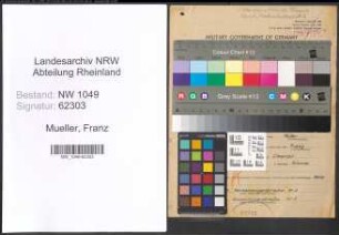 Entnazifizierung Franz Mueller , geb. 14.03.1907 (Techniker)