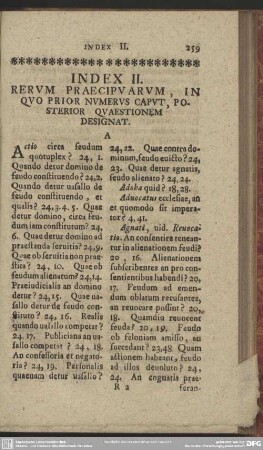 Index II. Rerum Praecipuarum, In Quo Prior Numerus Caput, Posterior Quaestionem Designat