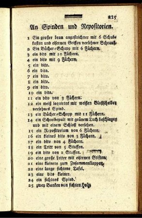 An Spinden und Repositorien.