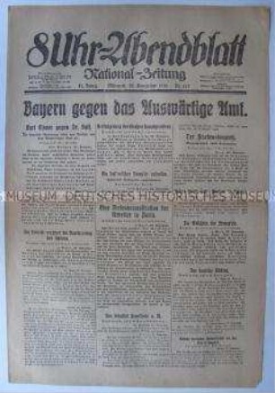 Berliner Tageszeitung "8Uhr-Abendblatt" u.a. über separistische Bestrebungen in Bayern