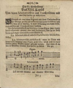 Die VI. Abtheilung, Das XIII. Capitel Von denen Schematoidibus und Transpositione und was sonst darbey zu observiren.