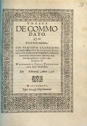 Theses De Commodato