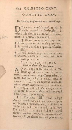 Quaestio CXXV. De timore, in quatuor articulos divisa.