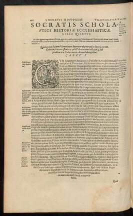 Socratis Scholastici Historiae Ecclesiasticae, Liber Quartus.