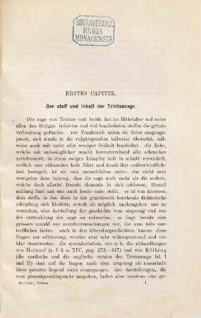 Die Sage von Tristan und Isolde : Studie über ihre Entstehung u. Entwicklung im Mittelalter