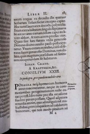 Consilium XXIII. In podagra, pro quodam nobili viro