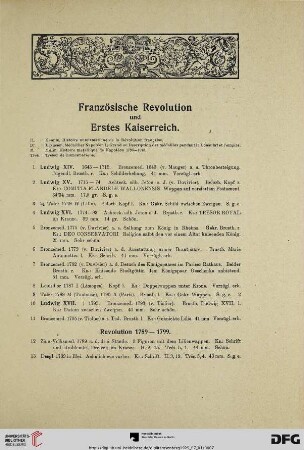 Französische Revolution und Erstes Kaiserreich (Nr. 1-888)