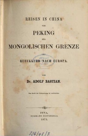 Die Voelcker des oestlichen Asien : Studien und Reisen von Adolf Bastian, 6