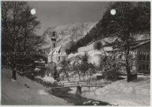 Winterlandschaft, Ramsau, Kirche und Reiteralpe