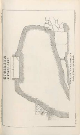 Plate E. Sîgiriya. Cistern Rock. Section through AB