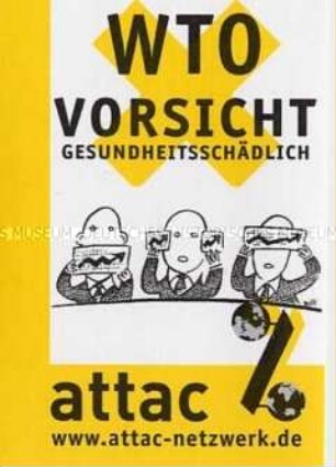 Aufkleber der Aktionsgruppe attac gegen die Globalisierung