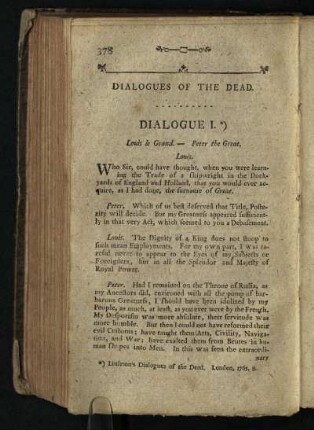 Dialogues of the Dead: Dialogue I.